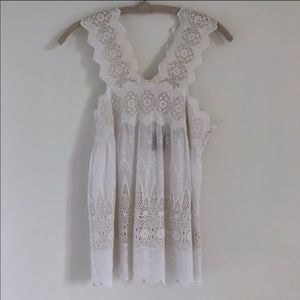 Western white crochet embroidered top size 2